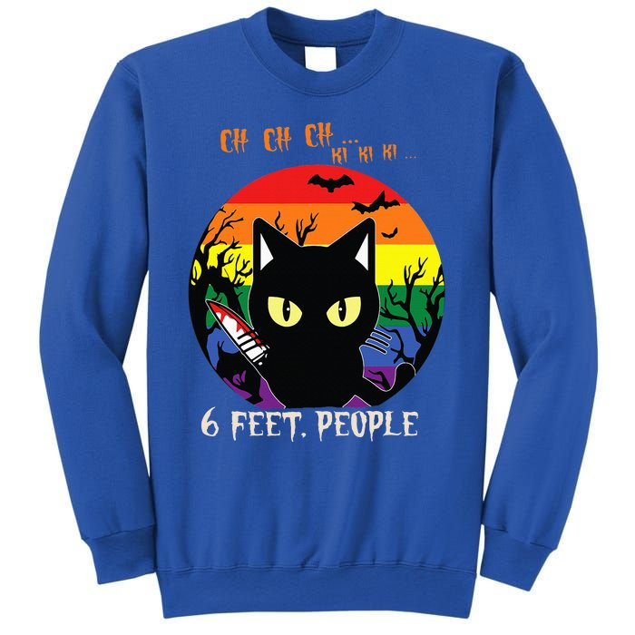 Scary Halloween LGBT Pride Rainbow Cat Sweatshirt