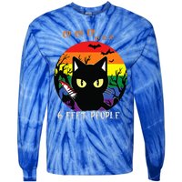 Scary Halloween LGBT Pride Rainbow Cat Tie-Dye Long Sleeve Shirt