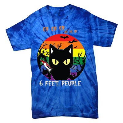 Scary Halloween LGBT Pride Rainbow Cat Tie-Dye T-Shirt