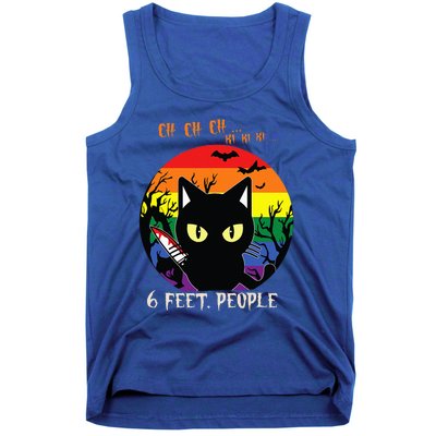 Scary Halloween LGBT Pride Rainbow Cat Tank Top