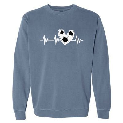 Soccer Heartbeat Love For Tween Girl Teens Women Garment-Dyed Sweatshirt