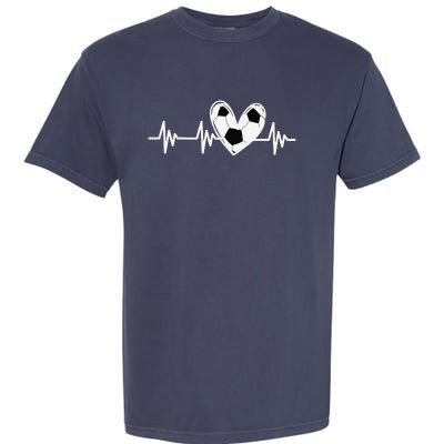 Soccer Heartbeat Love For Tween Girl Teens Women Garment-Dyed Heavyweight T-Shirt