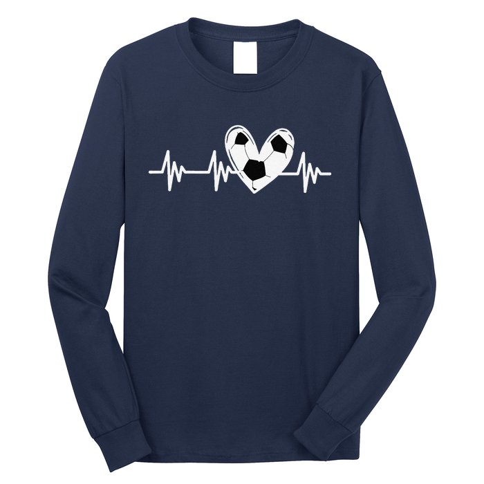 Soccer Heartbeat Love For Tween Girl Teens Women Long Sleeve Shirt