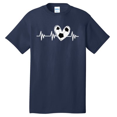 Soccer Heartbeat Love For Tween Girl Teens Women Tall T-Shirt