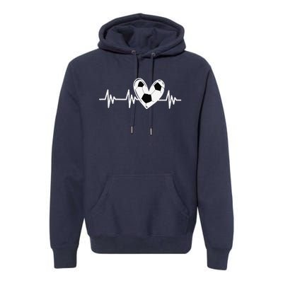 Soccer Heartbeat Love For Tween Girl Teens Women Premium Hoodie