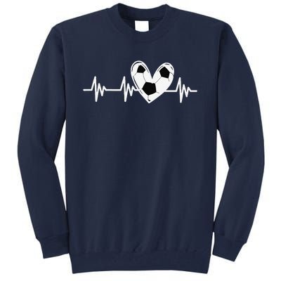 Soccer Heartbeat Love For Tween Girl Teens Women Tall Sweatshirt