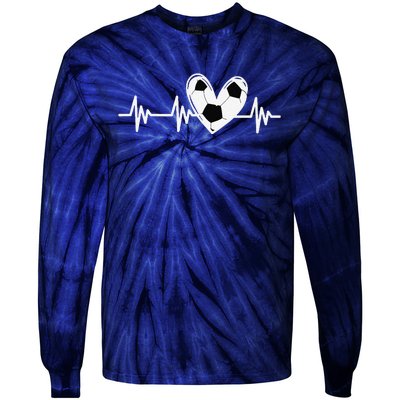 Soccer Heartbeat Love For Tween Girl Teens Women Tie-Dye Long Sleeve Shirt