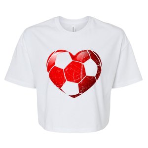 Soccer Heart Love Valentines Day Sport Player Boy Girls Cute Gift Bella+Canvas Jersey Crop Tee