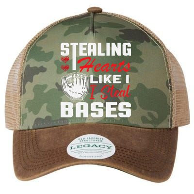 Stealing Hearts Like I Steal Bases Baseball Valentine's Day Legacy Tie Dye Trucker Hat