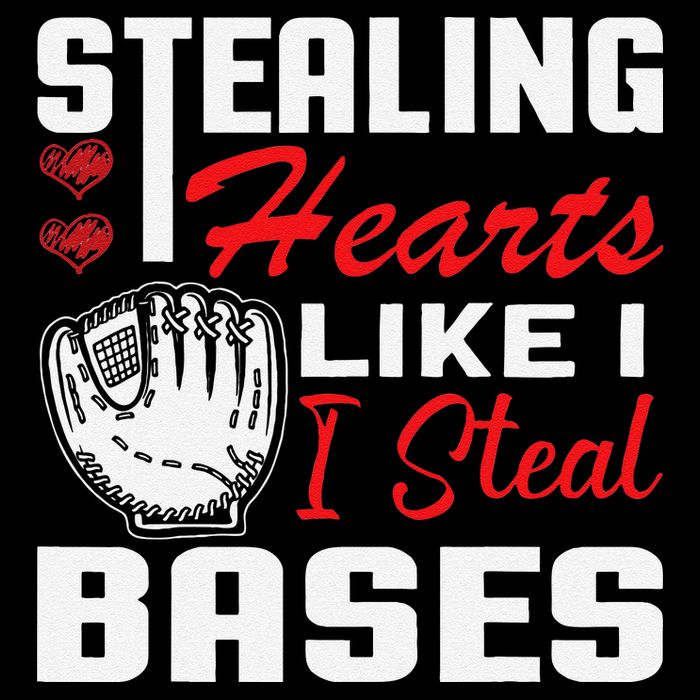 Stealing Hearts Like I Steal Bases Baseball Valentine's Day Cooling Performance Crew T-Shirt