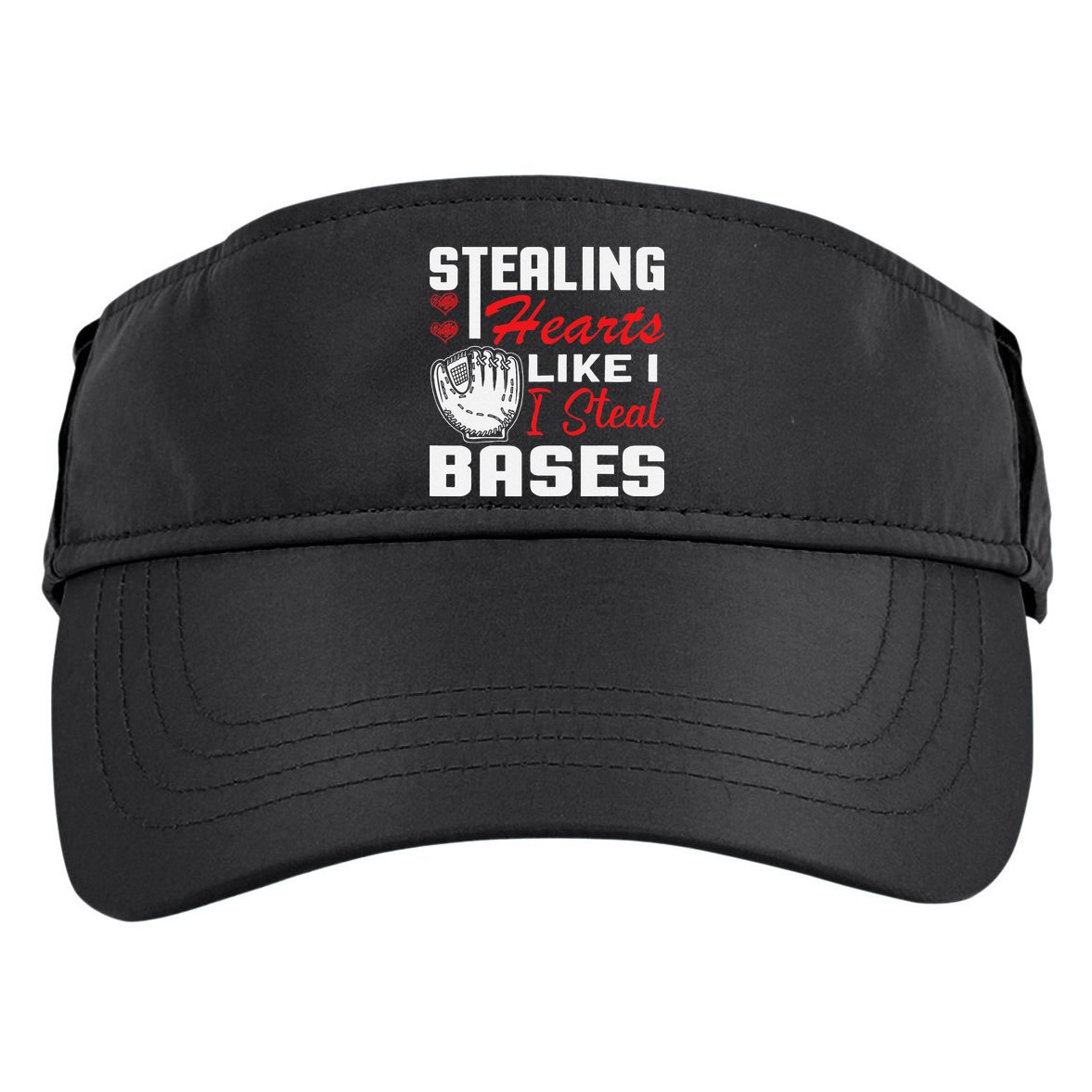 Stealing Hearts Like I Steal Bases Baseball Valentine's Day Adult Drive Performance Visor