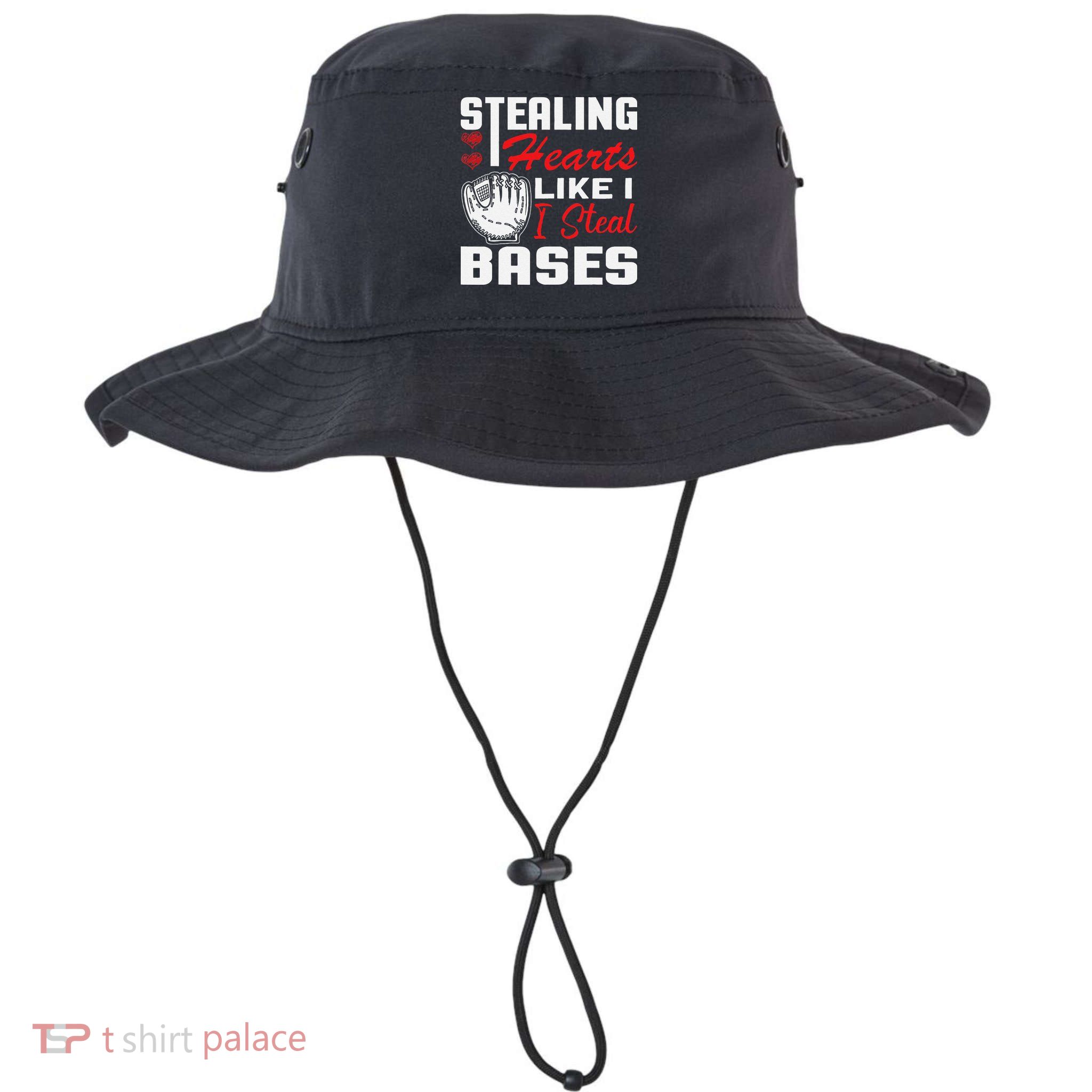 Stealing Hearts Like I Steal Bases Baseball Valentine's Day Bucket Hat