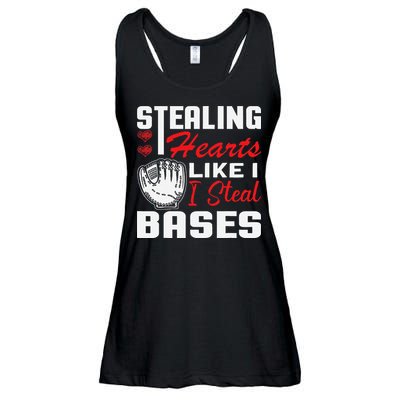 Stealing Hearts Like I Steal Bases Baseball Valentine's Day Ladies Essential Flowy Tank