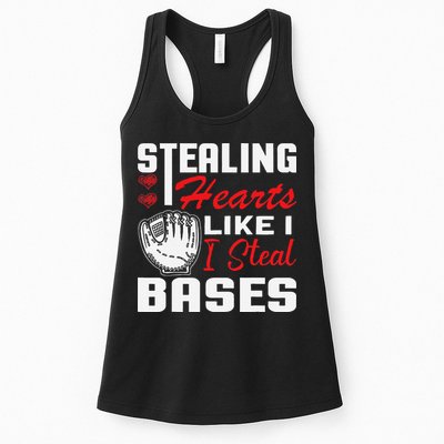 Stealing Hearts Like I Steal Bases Baseball Valentine's Day Womens Tank Top
