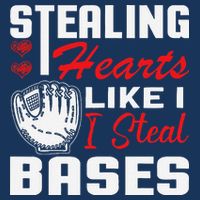 Stealing Hearts Like I Steal Bases Baseball Valentine's Day Infant Baby Jersey Bodysuit