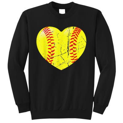 Softball Heart Love Valentines Day Sport Lovers Teenager Sweatshirt