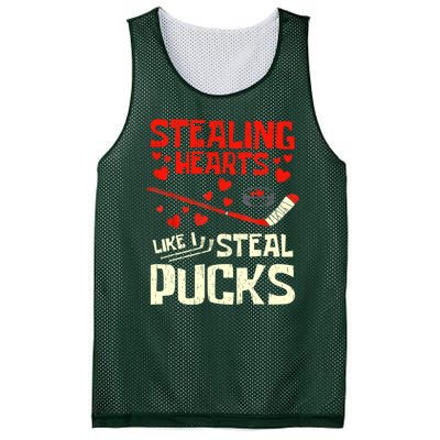 Stealing Heart Like I Steal Pucks Valentines Day Hockey Mesh Reversible Basketball Jersey Tank