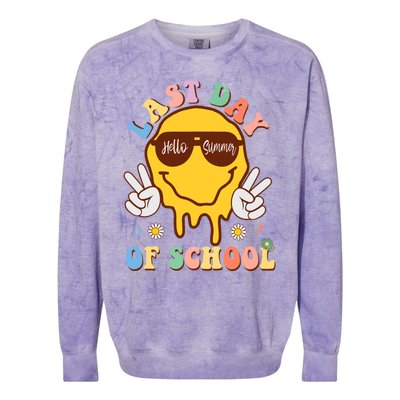 Sunglasses Happy Last Day Of School Graduate Hello Summer Cute Gift Colorblast Crewneck Sweatshirt