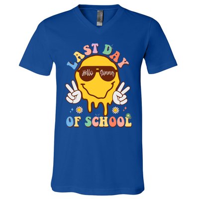 Sunglasses Happy Last Day Of School Graduate Hello Summer Cute Gift V-Neck T-Shirt