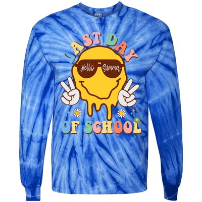 Sunglasses Happy Last Day Of School Graduate Hello Summer Cute Gift Tie-Dye Long Sleeve Shirt