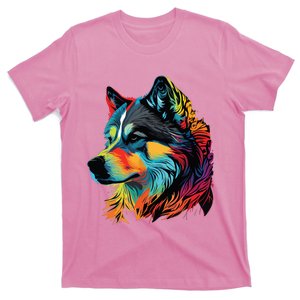 Siberian Husky Lovers Pop Art Huskie Design Siberian Husky T-Shirt