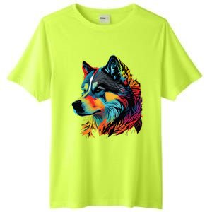 Siberian Husky Lovers Pop Art Huskie Design Siberian Husky Tall Fusion ChromaSoft Performance T-Shirt