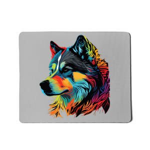 Siberian Husky Lovers Pop Art Huskie Design Siberian Husky Mousepad