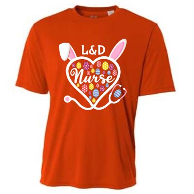 Stethoscope Heart L And D Nurse Easter Bunny Labor And Delivery Gift Cooling Performance Crew T-Shirt