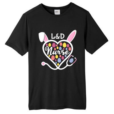 Stethoscope Heart L And D Nurse Easter Bunny Labor And Delivery Gift Tall Fusion ChromaSoft Performance T-Shirt