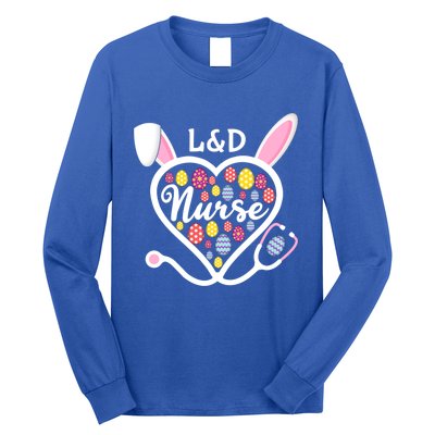 Stethoscope Heart L And D Nurse Easter Bunny Labor And Delivery Gift Long Sleeve Shirt