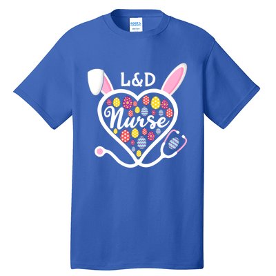 Stethoscope Heart L And D Nurse Easter Bunny Labor And Delivery Gift Tall T-Shirt