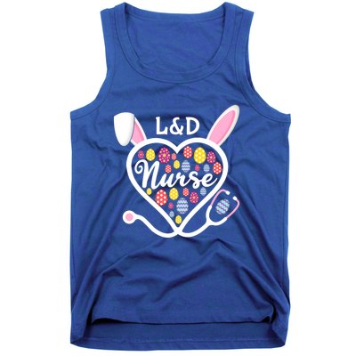 Stethoscope Heart L And D Nurse Easter Bunny Labor And Delivery Gift Tank Top