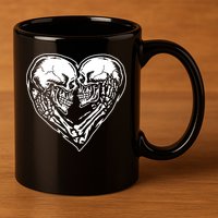 Skull Heart Love 11oz C Handle Ceramic Mug