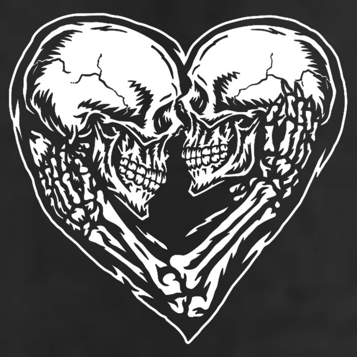 Skull Heart Love 11oz C Handle Ceramic Mug