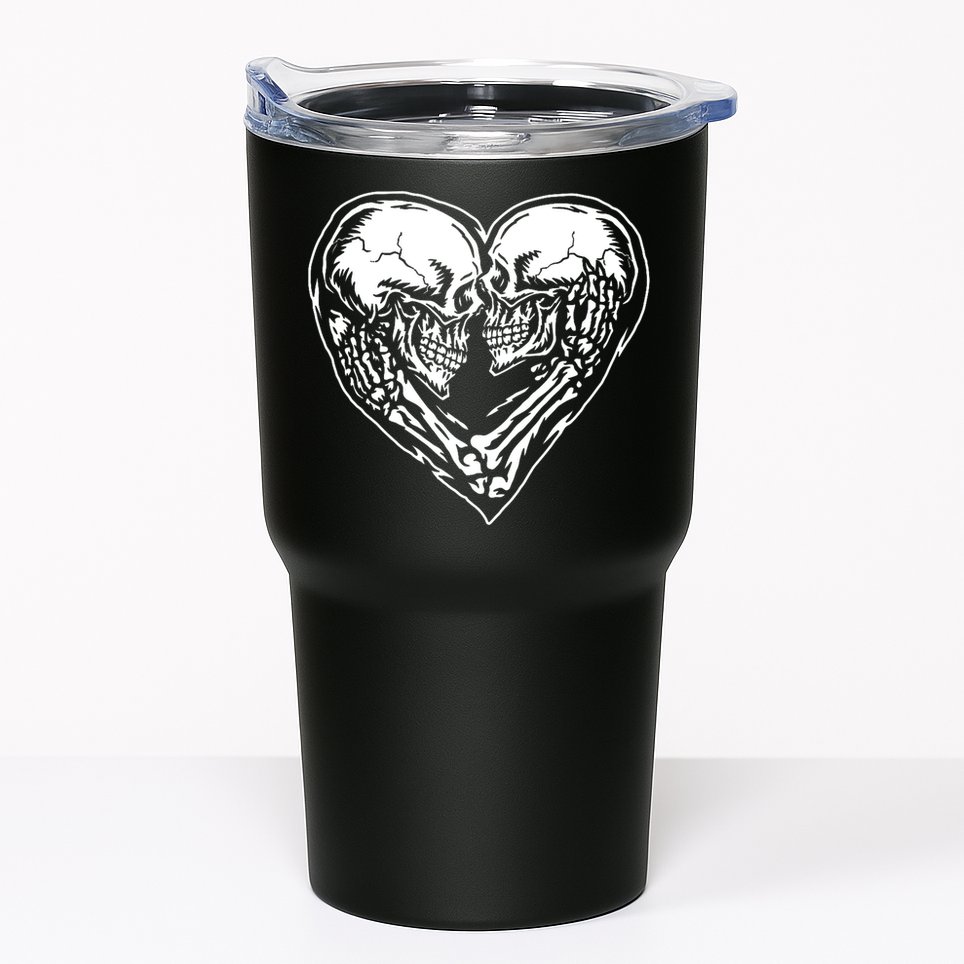 Skull Heart Love Tumbler