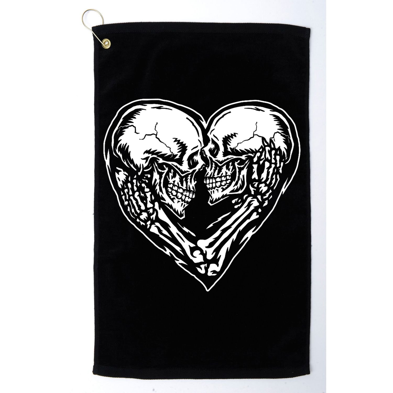Skull Heart Love Golf Towel