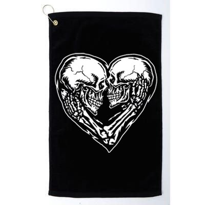 Skull Heart Love Platinum Collection Golf Towel