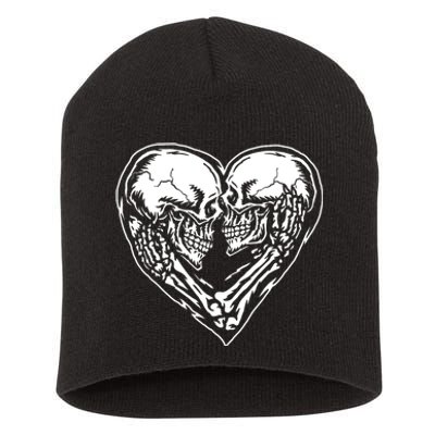 Skull Heart Love Short Acrylic Beanie