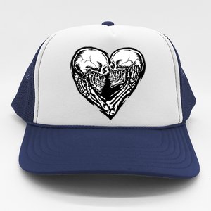 Skull Heart Love Trucker Hat