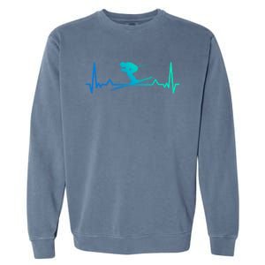 Skiing Heartbeat Line Funny Funny Gift Meaningful Gift Garment-Dyed Sweatshirt