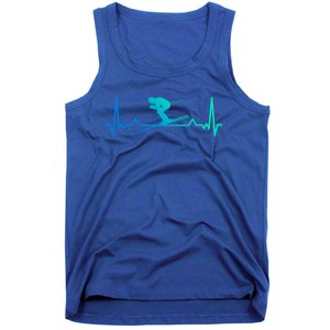 Skiing Heartbeat Line Funny Funny Gift Meaningful Gift Tank Top