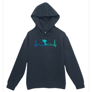 Skiing Heartbeat Line Funny Funny Gift Meaningful Gift Urban Pullover Hoodie