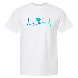 Skiing Heartbeat Line Funny Funny Gift Meaningful Gift Garment-Dyed Heavyweight T-Shirt