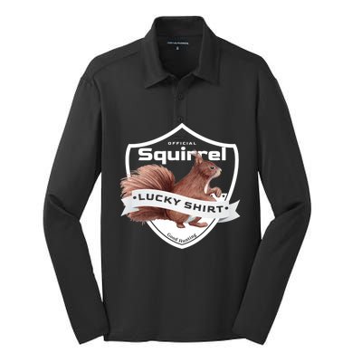 Squirrel Hunter Lucky Gift For Squirrel Hunting Funny Gift Silk Touch Performance Long Sleeve Polo