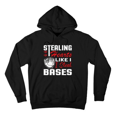 Stealing Hearts Like I Steal Bases Baseball Valentine's Day Hoodie