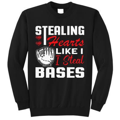 Stealing Hearts Like I Steal Bases Baseball Valentine's Day Sweatshirt