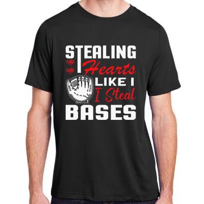 Stealing Hearts Like I Steal Bases Baseball Valentine's Day Adult ChromaSoft Performance T-Shirt