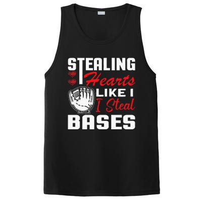 Stealing Hearts Like I Steal Bases Baseball Valentine's Day PosiCharge Competitor Tank