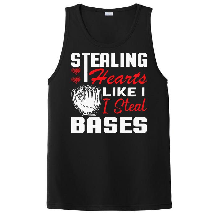 Stealing Hearts Like I Steal Bases Baseball Valentine's Day PosiCharge Competitor Tank