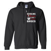 Stealing Hearts Like I Steal Bases Baseball Valentine's Day Full Zip Hoodie